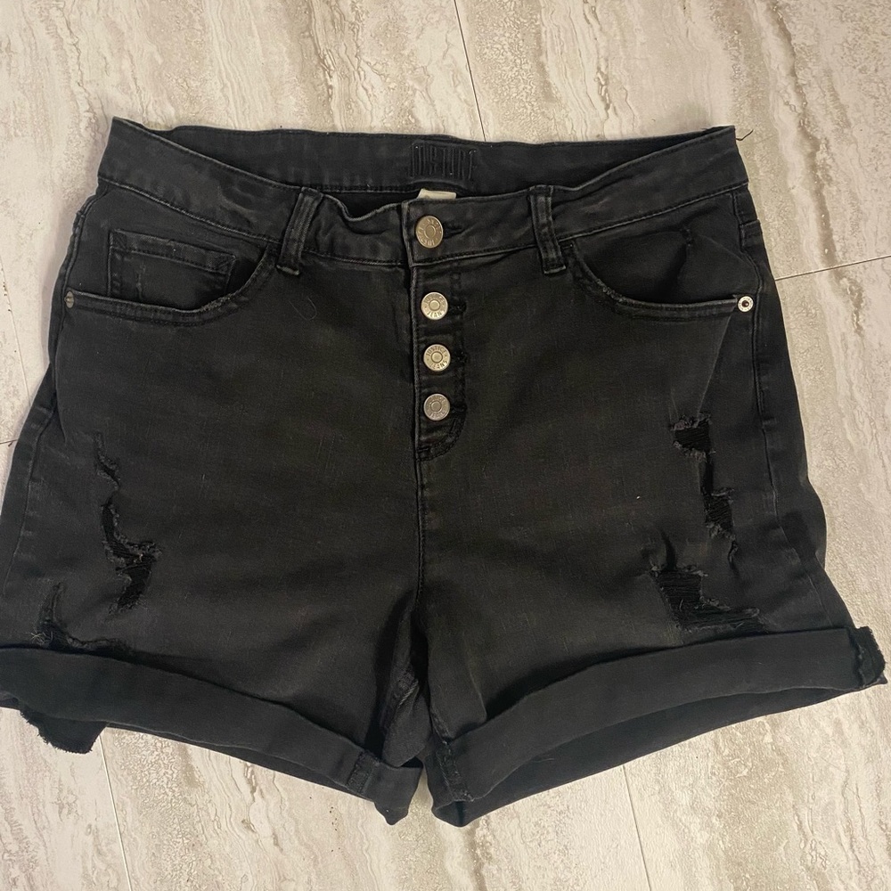Justice black jean shorts. Size 20 plus